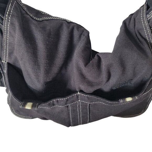 Fossil Black Canvas Shoulder Messenger Bag With Multiple Pockets Adj Strap - Picture 11 of 15